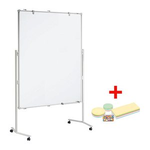 AKTION: MAUL mobiles Whiteboard MAULpro 120,0 x 150,0 cm blau#!#weiß Textil/Whiteboard + GRATIS Moderations-Starter-Set, bestehend aus je 120 Moderationskarten Ø 9,5 cm, Ø 13,5 cm, 9,5 x 20,0 cm, 200 Signal-Nadeln