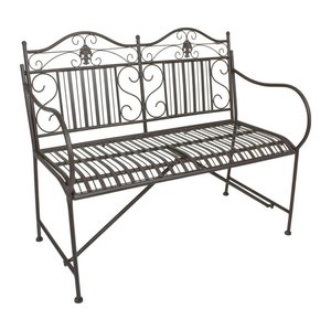 Garden Pleasure Gartenbank MANGAN 950507 schwarzbraun Metall 106,0 cm