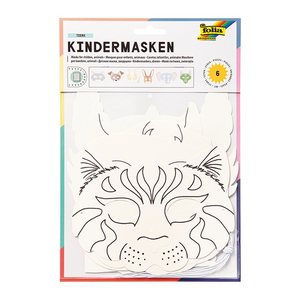 folia Bastelset Kindermasken weiß 6 St.