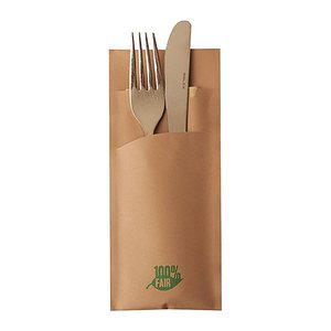 PAPSTAR Bestecktaschen braun 8,5 x 20,0 cm, 520 St.