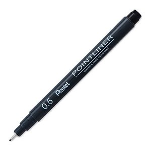 Pentel Pointliner Fineliner schwarz 0,5 mm, 1 St.