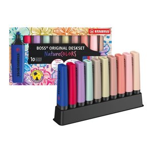 STABILO BOSS Original Deskset Wildflower Edition Textmarker farbsortiert, 10 St.