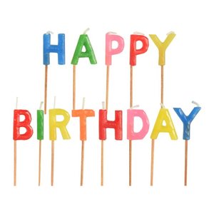 PAPSTAR Geburtstagskerzen Happy Birthday mehrfarbig, 1 Set