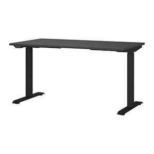 GERMANIA JET höhenverstellbarer Schreibtisch grafit rechteckig, T-Fuß-Gestell schwarz 140,0 x 80,0 cm