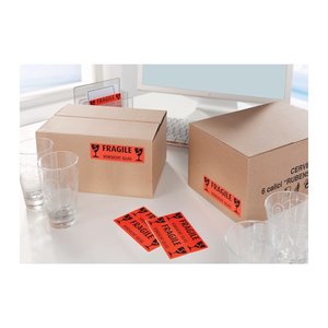 AVERY Zweckform Warnetiketten 3050 rot »Fragile Vorsicht Glas« 119,0 x 38,0 mm, 10 Etiketten
