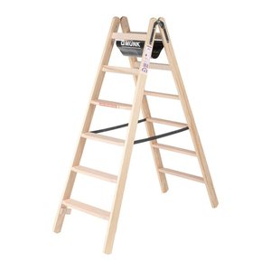 MUNK Stehleiter beidseitig 33810 natur 2x 5 Sprossen, H: 139,0 cm