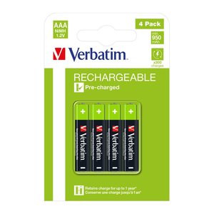 Verbatim Akkus AAA HR03 NiMH wiederaufladbar 4er Pack