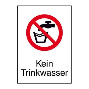 SafetyMarking® Verbotsaufkleber "Kein Trinkwasser" rechteckig 10,5 x 14,8 cm, 1 St.