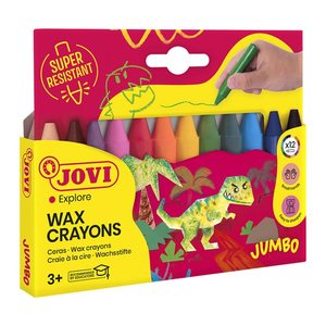 JOVI Wax Crayons Jumbo Wachsmalstifte farbsortiert, 12 St.