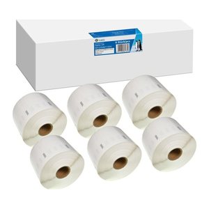 G&G Etikettenrollen für Etikettendrucker ersetzt DYMO 11354/S0722540 weiß, 57,0 x 32,0 mm, 6 x 1000 Etiketten
