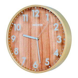 PEWETA Funkwanduhr braun Holz, Ø 30,0 cm