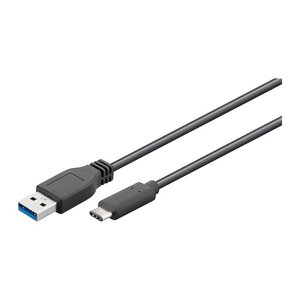 goobay USB C/USB 3.0 A Kabel 0,5 m schwarz, 1 St.