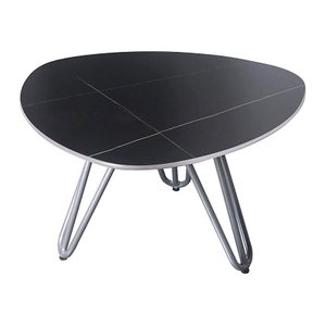 Garden Pleasure ALINA Beistelltisch dreieckig abgerundet Stein schwarz 68,0 x 68,0 x 37,8 cm, 1 St.