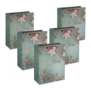 SIGEL Papier-Tragetaschen Glamorous Christmas Motiv 26,0 x 33,0 cm, 5 St.