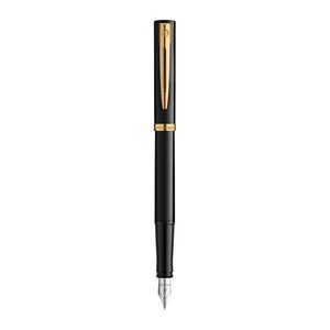 WATERMAN Füllfederhalter IMPRESSION schwarzer Lack GT F Blau Geschenkbox