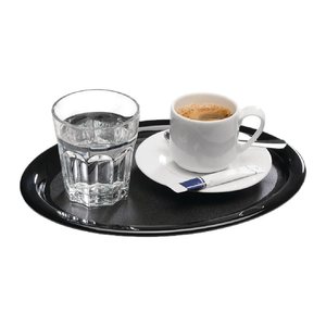 APS Tablett KAFFEEHAUS schwarz rund 21,5 x 28,5 cm, 1 St.