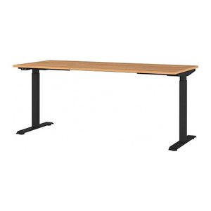 GERMANIA JET höhenverstellbarer Schreibtisch grandson-eiche rechteckig, T-Fuß-Gestell schwarz 180,0 x 80,0 cm