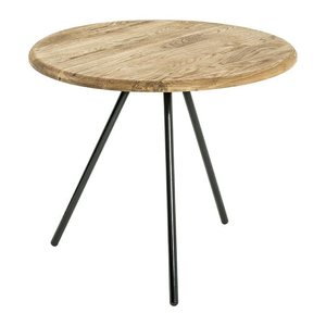 HAKU Möbel Beistelltisch rund Massivholz eiche 50,0 x 50,0 x 43,0 cm, 1 St.