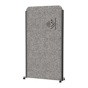 MAUL Akustik-Trennwand MAULcocoon  9701189, dunkelgrau 100,0 x 182,0 cm mit Rollen, 1 St.