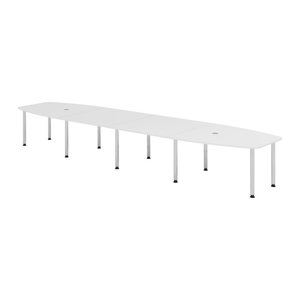 HAMMERBACHER Konferenztisch KT52C weiß Tonnenform, Rundrohr chrom, 520,0 x 85,0/130,0 x 72,0 - 74,0 cm