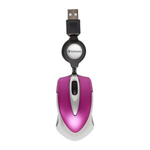 Verbatim Maus Go Mini kabelgebunden USB Reisemaus Pink retail