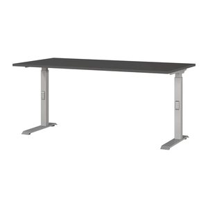GERMANIA DOWNEY höhenverstellbarer Schreibtisch grafit rechteckig, C-Fuß-Gestell silber 160,0 x 80,0 cm