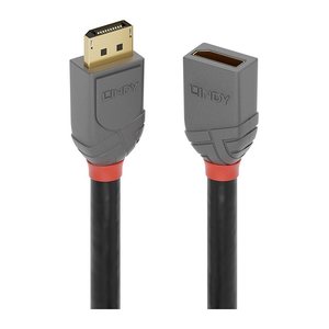 LINDY DisplayPort 1.4 Verlängerungskabel 1m, Anthra Line