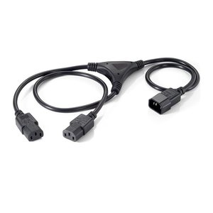 Equip Y-Netzverlängerung IEC C14->2xIEC C13 St/Bu 1.60m PVC Polybeutel