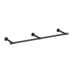 SONGMICS Wandgarderobe schwarz Metall 170,0 x 7,0 cm, 1 St.
