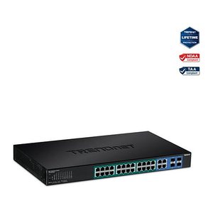 TRENDnet Switch 28-Port Gbit PoE+ Web Smart 185W 4xSFP 19"