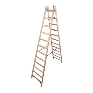 KRAUSE Stehleiter beidseitig STABILO natur 2x 12 Sprossen, H: 335,0 cm