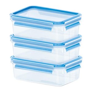emsa Frischhaltedosen CLIP & CLOSE 5,8 cm hoch transparent 3x 0,55 l, 3 St.
