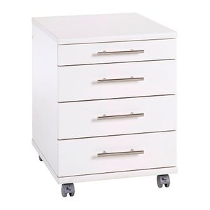 MÖBELPARTNER Rollcontainer weiß 4 Auszüge 42,0 x 50,0 x 56,9 cm