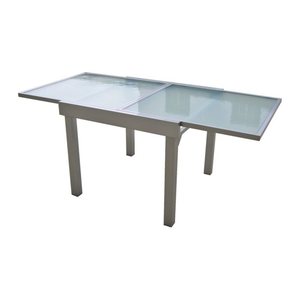 Garden Pleasure Gartentisch LOLA grau quadratisch 90,0 x 90,0 / 180,0 x 75,0 cm