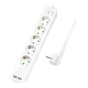 Logilink Steckdosenleiste 5-fach, 1,5m 2xUSB 5V/2,1A max.