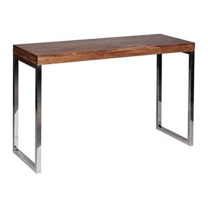 WOHNLING Schreibtisch braun rechteckig, Kufen-Gestell chrom 120,0 x 45,0 cm