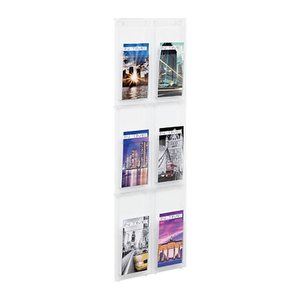 helit Wandprospekthalter the placativ transparent 1/3 DIN A4 6 Fächern 28,4 x 5,4 x 97,8 cm, 1 St.