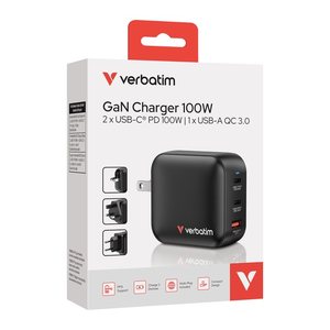 Verbatim USB-C Ladegerät 100W Mini GaN 3 Ports EU/UK/US