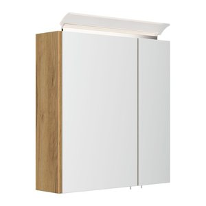 POSSEIK Spiegel mit Beleuchtung 60 eiche gold 60,0 x 17,0 x 62,0 cm