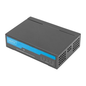 DIGITUS Switch 5-Port Gigabit Unmanaged Metallgehäuse schw