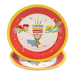 PROnappe Pappteller Superheld mehrfarbig Ø 23,0 cm, 10 St.