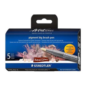 STAEDTLER pigment big brush pen Portrait 5ST