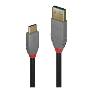LINDY USB 3.1 Kabel Typ A/C 5A PD Anthra Line M/M 0.5m