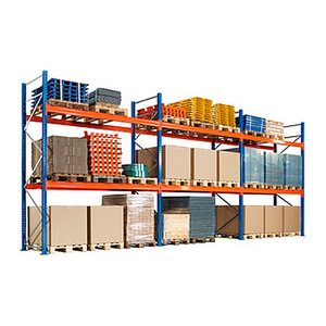 SCHULTE Palettenregal 46801-N orange, blau, silber 844,4 x 110,0 x 400,0 cm