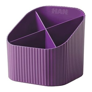HAN Stiftehalter X-LOOP lila Polypropylen 4 Fächer 11,1 x 12,1 x 10,6 cm