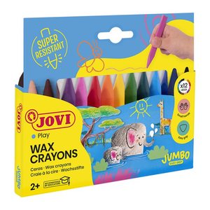 JOVI Jumbo Easy Grip Wachsmalstifte farbsortiert, 12 St.