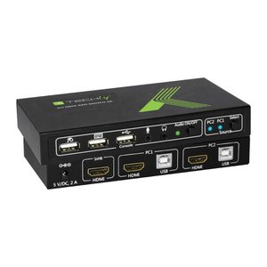 Techly KVM Switch USB, HDMI, 4K, 2 Wege