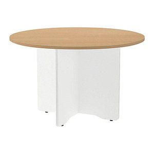 rocada Mehrzwecktisch weiß/eiche rund, Säulenfuß weiß, 120,0 x 120,0 x 72,0 cm