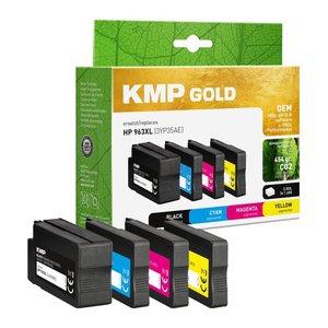 KMP Gold schwarz, cyan, magenta, gelb Druckerpatrone kompatibel zu HP 963XL (3YP35AE), 4er-Set