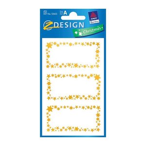 AVERY Zweckform Aufkleber Sterne, gold, 6 Etiketten